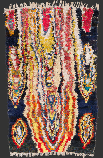 bs217, Moroccan boucherouite rag rug 190 x 110 cm / 6' 4'' x 3' 8''
